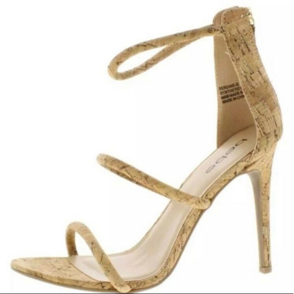 NWOT Bebe Tan Cork Heel